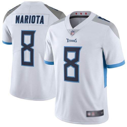 Tennessee Titans Limited White Men Marcus Mariota Road Jersey NFL Football #8 Vapor Untouchable